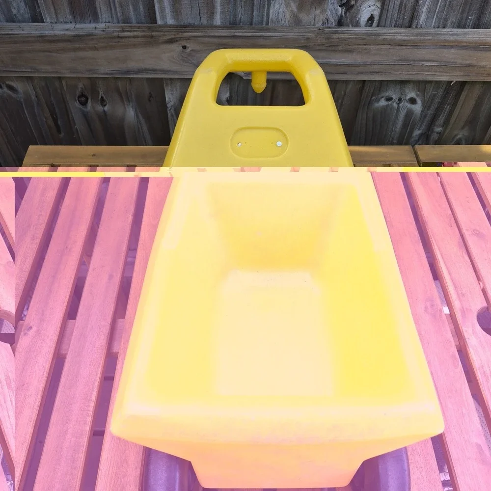 Little Tikes Yellow Trailer Cart Wagon Wheelbarrow Vintage for Green Tractor
